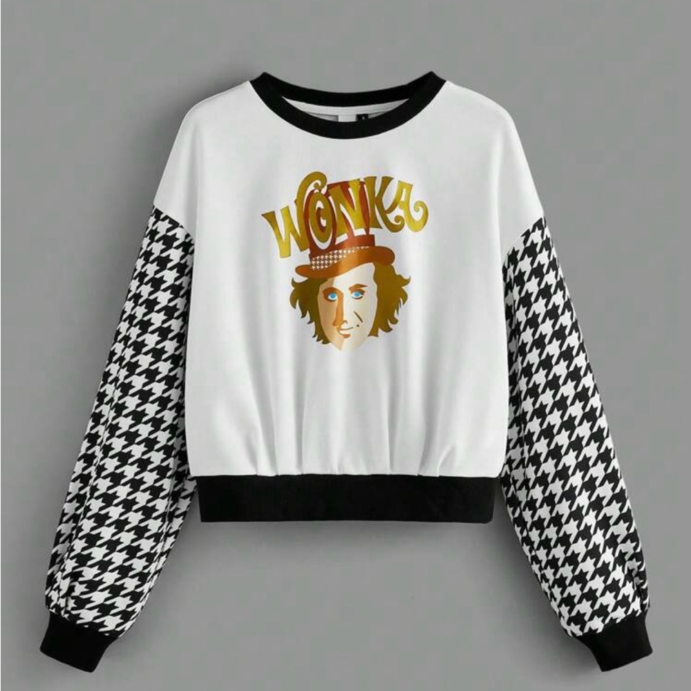Willy Wonka and the Chocolate Factory Houndstooth Pattern Sweatshirt
